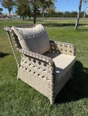 Ayaz 7 Kişilik Rattan Bahçe Oturma Grubu  3+1+1 Koltuk, Cam Masa Ve 2 Puf Hediyeli - 8