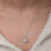 Gümüş Zirkon Taşlı Yuvarlak Kadın Kolye thumbnail 6
