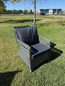 Ayaz 7 Kişilik Rattan Bahçe Oturma Grubu 3+1+1 Koltuk, Cam Masa Ve 2 Puf Hediyeli - 3