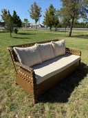 Ayaz 7 Kişilik Rattan Bahçe Oturma Grubu  3+1+1 Koltuk, Cam Masa Ve 2 Puf Hediyeli Salincakli - 5