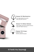 Karaca Mastermaid Chef Ultra D2000W Dijital Ekranlı Hamur Yoğurma Makinesi Rosegold 7L thumbnail 8