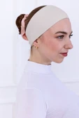 Loggia Kaymayan Silikonlu Bandana Bone - Sportif Saç Bandı-Açık Bej - 5