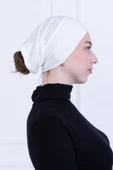 Loggia 2 Parçalı Pratik Namaz Örtüsü Beyaz Sandy Hijab - Kadın Tesettür Hazır Türban thumbnail 5
