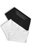 Loggia 2 Adet Kaymayan Silikonlu Bandana Bone Siyah Beyaz - Kadın Tesettür Kaymaz - Sportif Saç Bandı - 1
