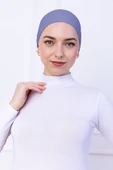 Loggia Kaymayan Silikonlu Bandana Bone Mavi - Kadın Tesettür Dikişsiz Kaymaz Geçme - Sportif Saç Bandı - 3