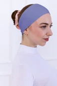 Loggia Kaymayan Silikonlu Bandana Bone Mavi - Kadın Tesettür Dikişsiz Kaymaz Geçme - Sportif Saç Bandı - 4