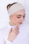 Loggia Kaymayan Silikonlu Bandana Bone - Sportif Saç Bandı-Açık Bej - 1