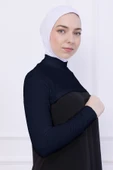 Loggia Balıkçı Yaka Boyunluklu Kolluk Lacivert - Likralı Dik Yakalı Kadın Body Tesettür Crop Bolero thumbnail 1