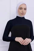 Loggia Balıkçı Yaka Boyunluklu Kolluk Lacivert - Likralı Dik Yakalı Kadın Body Tesettür Crop Bolero thumbnail 4
