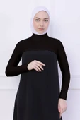Loggia Balıkçı Yaka Boyunluklu Kolluk Acı Kahve - Likralı Dik Yakalı Kadın Body Tesettür Crop Bolero thumbnail 2