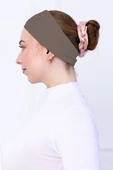 Loggia Kaymayan Silikonlu Bandana Bone - Sportif Saç Bandı-Kahverengi - 2