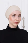 Loggia Geçmeli Bej Bone Önü Dikişsiz Kaymaz Lastikli Kadın Tesettür Pratik Geçme İç Bone thumbnail 4