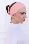 Loggia Kaymaz Bandana Pudra Pembe Kaymayan Silikonlu Sportif Saç Bandı - Geçme Tesettür Bone - 4