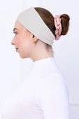 Loggia Kaymayan Silikonlu Bandana Bone - Sportif Saç Bandı-Açık Bej - 2
