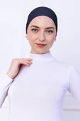 Loggia Kaymayan Silikonlu Bandana Bone Lacivert - Kadın Tesettür Dikişsiz Kaymaz Geçme - Sportif Saç Bandı - 4