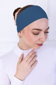 Loggia Kaymayan Silikonlu Bandana Bone Turkuaz - Kadın Tesettür Dikişsiz Kaymaz Geçme - Sportif Saç Bandı - 1