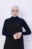 Loggia Balıkçı Yaka Boyunluklu Kolluk Lacivert - Likralı Dik Yakalı Kadın Body Tesettür Crop Bolero thumbnail 5