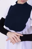 Loggia Balıkçı Yaka Boyunluk Lacivert - Dik Yakalı Kadın Tesettür Penye Yarım Body Hijab Namaz Boyunluğu thumbnail 3