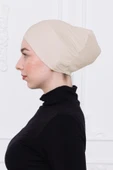Loggia Geçmeli Bej Bone Önü Dikişsiz Kaymaz Lastikli Kadın Tesettür Pratik Geçme İç Bone thumbnail 5