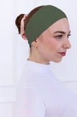 Loggia Kaymayan Silikonlu Bandana Bone - Sportif Saç Bandı-Haki - 5