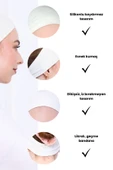 Loggia Kaymayan Silikonlu Bandana Bone Ekru - Kadın Tesettür Dikişsiz Kaymaz Geçme - Sportif Saç Bandı - 3