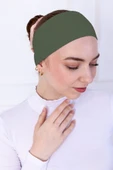 Loggia Kaymayan Silikonlu Bandana Bone - Sportif Saç Bandı-Haki - 1