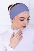 Loggia Kaymayan Silikonlu Bandana Bone Mavi - Kadın Tesettür Dikişsiz Kaymaz Geçme - Sportif Saç Bandı - 1