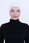 Loggia 2 Parçalı Pratik Namaz Örtüsü Beyaz Sandy Hijab - Kadın Tesettür Hazır Türban thumbnail 6