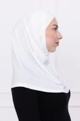 Loggia 2 Parçalı Pratik Namaz Örtüsü Beyaz Sandy Hijab - Kadın Tesettür Hazır Türban thumbnail 3