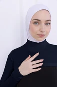 Loggia Balıkçı Yaka Boyunluklu Kolluk Lacivert - Likralı Dik Yakalı Kadın Body Tesettür Crop Bolero thumbnail 6