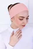 Loggia Kaymaz Bandana Pudra Pembe Kaymayan Silikonlu Sportif Saç Bandı - Geçme Tesettür Bone - 1