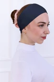 Loggia Kaymayan Silikonlu Bandana Bone Lacivert - Kadın Tesettür Dikişsiz Kaymaz Geçme - Sportif Saç Bandı - 5