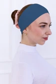 Loggia Kaymayan Silikonlu Bandana Bone Turkuaz - Kadın Tesettür Dikişsiz Kaymaz Geçme - Sportif Saç Bandı - 4