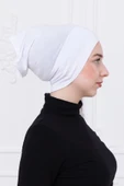 Loggia Pratik Boru Bone Beyaz Geçmeli - Kaymaz Önü Dikişsiz Kadın Tesettür Hazır İç Bone - 2