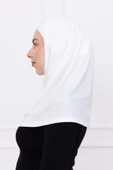 Loggia 2 Parçalı Pratik Namaz Örtüsü Beyaz Sandy Hijab - Kadın Tesettür Hazır Türban thumbnail 4