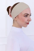 Loggia Kaymayan Silikonlu Bandana Bone - Sportif Saç Bandı-Bej thumbnail 5