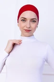 Loggia Kaymayan Silikonlu Bandana Bone Kırmızı - Kadın Tesettür Dikişsiz Kaymaz Geçme - Sportif Saç Bandı - 3