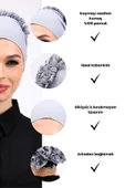 Loggia Fırfırlı Dikişsiz Penye Bone Açık Gri - Kadın Tesettür Bağlamalı Topuz İç Bone thumbnail 3