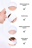 Loggia Kaymayan Silikonlu Bandana Bone Beyaz - Kadın Tesettür Dikişsiz Kaymaz Geçme - Sportif Saç Bandı - 3