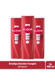 Elidor Saç Bakım Şampuanı Brezilya Keratin Terapisi 400 ml x3 thumbnail 1
