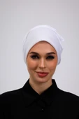 Loggia İç Başörtüsü %100 Pamuklu Beyaz Tülbent - Kenarları Oyalı 90x90 Cm Kadın Tesettür Yazma Başörtü thumbnail 5