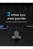 Ugreen Nexode X755 Pro 45W GaN Hızlı Şarj Cihazı Type-C QC PD 2xUSB-C, Uzay Grisi-35008 - 2