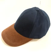 Monalisa Home Şık Kahve Ve Lacivert Kadife Erkek Şapka - 1