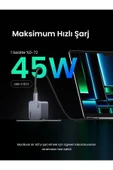 Ugreen Nexode X755 Pro 45W GaN Hızlı Şarj Cihazı Type-C QC PD 2xUSB-C, Uzay Grisi-35008 - 8