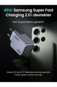Ugreen Nexode X755 Pro 45W GaN Hızlı Şarj Cihazı Type-C QC PD 2xUSB-C, Uzay Grisi-35008 - 4