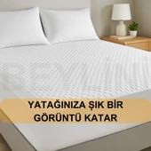 Beylini Yatak Alezi Kapitone Full Fitted Sıvı Geçirmez Kaymaz Yatak Örtüsü Yatak Koruyucu Full Kenar Yatak Çarşafı - 4