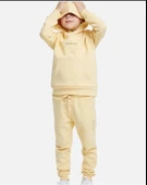 Açık Sarı  Kapüşonlu Çocuk Eşofman Takımı - 4