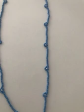 Lim10lubahçe Mavi Çiçekli Boncuk Kolye - 3