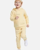 Açık Sarı  Kapüşonlu Çocuk Eşofman Takımı - 1
