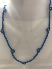 Lim10lubahçe Mavi Çiçekli Boncuk Kolye - 1
